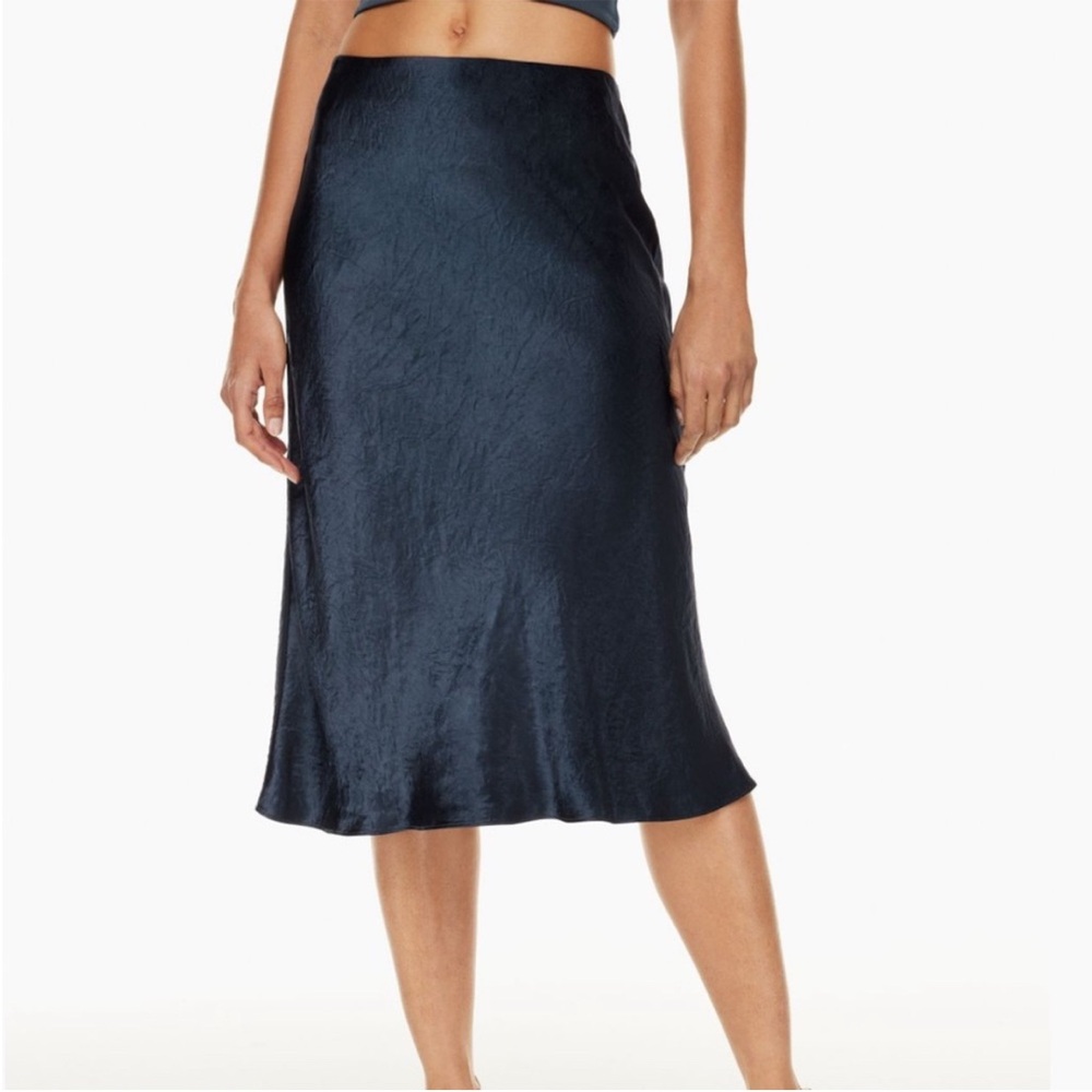 Aritzia Blue Midi Slip Skirt